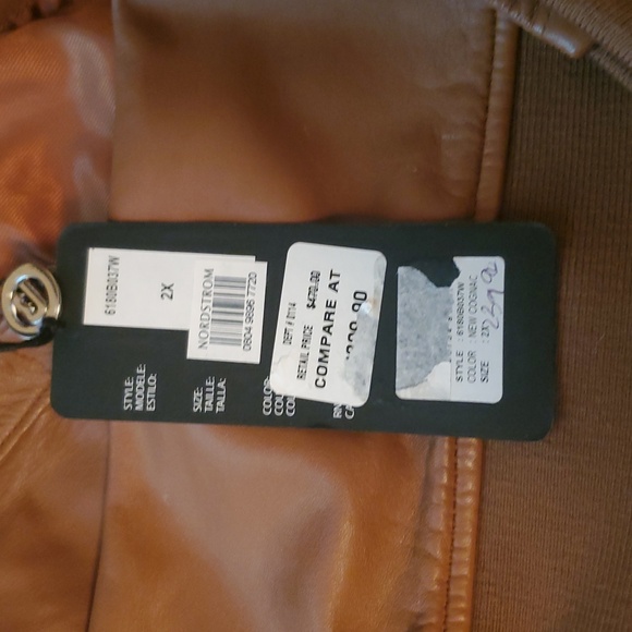 NEW WITH TAGS WOMENS PLUS SIZE LEATHER BOMBER JACKET - Picture 8 of 8